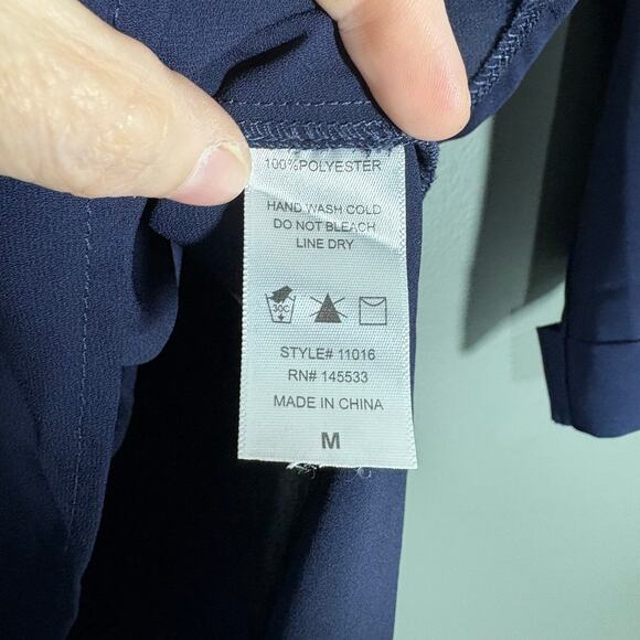 W5 Women's Blue Minimalist Raglan Sleeve Blouse - Size Medium - Corpcore Top - Picture 5 of 7